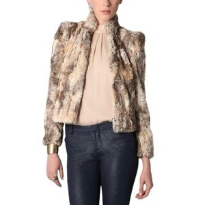 Alice and Olivia Faux Fur Cropped Jacket
